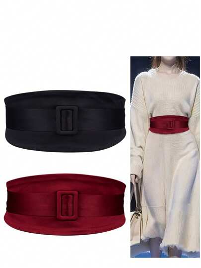 1 chiếc váy đầm thắt lưng bản rộng co giãn kiểu dáng cung điện màu trơn thanh lịch bằng polyester, gợi cảm và quyến rũ, thích hợp mặc dự tiệc và quanh năm cho phụ nữ vào mùa thu, mùa thu, Halloween