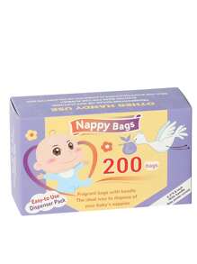 1 Box Unisex Baby Diaper Disposal Bags, 200pcs