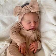 Reborn Doll Girl 19 Inch Handmade Washable Reborn Babies Soft Vinyl Body, Reborn Baby Dolls Looks Like A Real Baby (Closed Eyes Girl) - 彩色 - 查看 2