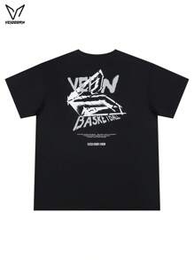 veidoorn 1pc Men'S Athletic T-Shirt - Breathable Polyester, Crew Neck, Short Sleeve With Geometric Design For Basketball & Sports - Summer Casual Wear [Q2017]