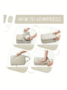 6 pièces sac de rangement compression, sac de rangement de voyage avec poche à chaussures, extensible et rangement avancé - essentiel pour les valises de voyage, accessoires de voyage, indispensables de voyage, organisateurs de voyage, bagages, vacances d'été à la plage pour femmes