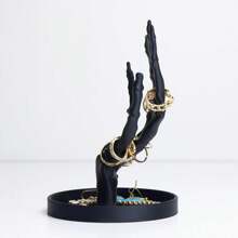 1 pieza Soporte para joyas en forma de mano de demonio gótica - Organizador de joyas de material plástico con ganchos decorativos, decoración de hogar vintage Vuelta al cole