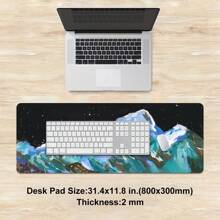 1pc Glide Amongst The Stars And Peaks: Breathtaking Mountain - Space Mouse PadMulti-Size Keyboard Desk Mat Rubber Anti-Slip Office Mouse Pad Desk Accessories Keyboard Desk Pad For School Office Home Gift For Friend Family