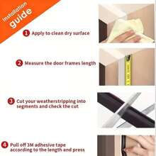 1pc Anti-Theft Door Windproof Soundproof Self-Adhesive Weatherstrip, Available In 100cm, 300cm, 600cm, 1000cm Length, White/Black/Brown Sealing Strip To Reduce Noise