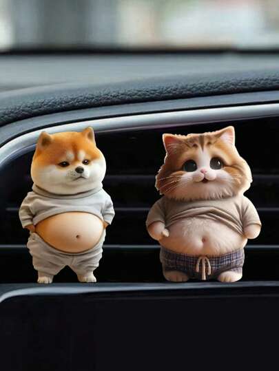 1 Peça Decoração de Perfume para Grade de Ventilação do Carro, Gato Gordo Criativo e Engraçado em Acrílico Plano, Decoração Fofa