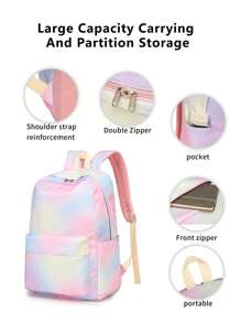 3pcs Color Decor Functional Backpack Set School Bag Set ,School Backpacks For Girls Kindergarten Elementary Preschool Middle School Bags,Large Capacity Bookbag & Hand Lunch Bag,For Graduate, Teen Girls, Freshman, Sophomore, Junior & Senior In College, University & High School, Perfect For Outdoors ,Travel & Back To School 3PCS Large Capacity Laptop Backpack, Lightweight Preppy School Bag, Portable College Daypack & Knapsack For Travel