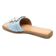 Slippers With Decorative Buckle And Ergonomic Insole - Baby Blue - View 3