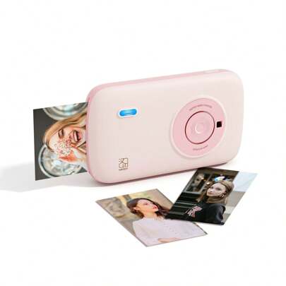  HPRT 便携式照片打印机兼容 Iphone 和 Android、CP2100 照片打印机、2.1x3.4 迷你即时彩色打印机、染料升华技术、初始包含 10 张