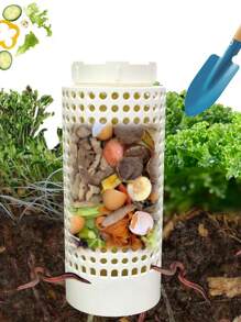 1 Pieza Compostador de lombrices para macetas pequeñas y jardines, Tubo de compost de té de lombrices ahorrador de espacio, Redondo, a prueba de olores, de material plástico para el cuidado del jardín y el césped, regalo ideal para familia y amigos - Multicolor - Ver 8