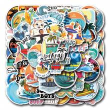 55 pièces Autocollants de plage de surf pour journaux, ordinateurs portables, bagages, pare-chocs, téléphones portables, scrapbooks, scooters, casques, autocollants et décalcomanies de voyage de voiture de dessin animé. Ces autocollants peuvent ajouter beaucoup de plaisir à votre vie.