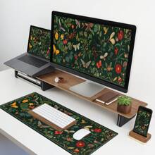 BHJLAXR Tấm lót bàn, Tấm lót chuột chơi game mở rộng (35,4x15,7 inch), Tấm lót chuột đế cao su chống trượt lớn có viền khâu, Tấm lót chuột bàn phím Tấm lót bàn làm việc, chơi game, văn phòng, gia đình - Thiết kế thảm lấy cảm hứng từ côn trùng xanh - Xem 4