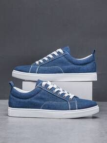 Men's Fashion Casual Sports Skate Shoes, Breathable Low-Top Canvas Sneakers