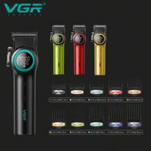 Cortadora de pelo eléctrica VGR, alta potencia 9000 RPM, velocidad inalámbrica ajustable, pantalla digital, recortadora de pelo manual, regalo navideño, cortadora de pelo para hombres V-001 - Multicolor - Ver 6