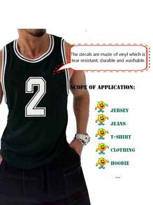 11 Pcs Number Iron On Decals Heat Transfer Vinyl Stickers 7.8 Inch Number White 0-9 Iron On Patches DIY Design For T-Shirt Jersey Team Uniform Sports Basketball Baseball Craft Clothing Decor - Multicolor - View 6