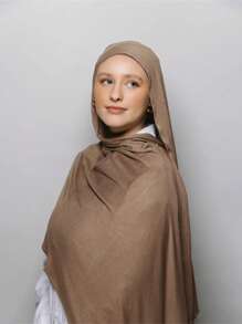 1 Stück Instant Jersey Hijab mit Unterkopftuch, seidig weicher atmungsaktiver Stoff, kombiniert mit Jersey Hijab Schal, für den täglichen Gebrauch, Feste, Gebete, Pilgerreisen geeignet