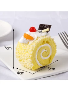 Toalla con diseño de rollo de pastel de fruta realista, modelo de exhibición de postre, utilería para fotografía de sesión de té de la tarde