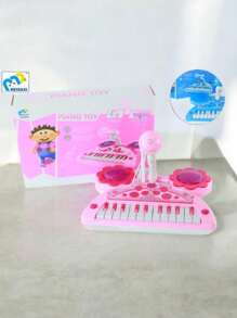 Teclado y piano para niños, soporte para bebés, música, luz y melodías - Rosa - Ver 1