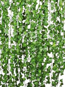 24/12/1pc Artificial Ivy Vine, Fake Green Leaves Hanging Plant, Suitable For Christmas Decoration, Wedding Decoration, Wall Decor, Outdoor Decor, Evergreen Ivy, Climbing Plant, Fake Vine, Applicable For Office Decor, Desk Decor, Home Decor, Party Decor, Garden Decor, Bedroom Decor, Window Decor - Green - View 3