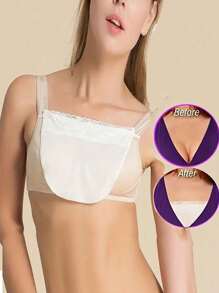1/2/3/4pcs Women's Color Block Lace Bra Pad Bralette Accessories With Striped Pattern, Removable & Washable Push Up Bra Pads Made Of Woven Polyester,Anti-Leakage Chest Shield Pads, Women's Lingerie & Underwear Accessories