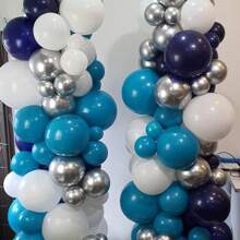 30 ballons en latex gris argenté et bleu, convenant pour les anniversaires bohèmes, baby showers, mariages, mariées, douches, anniversaires, décorations de remise de diplômes, Pâques et autres décorations de fête