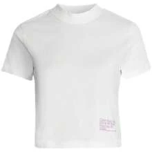 Calvin Klein Jeans Damska koszulka z krótkim rękawem w kolorze białym - Biały - Zobacz 1