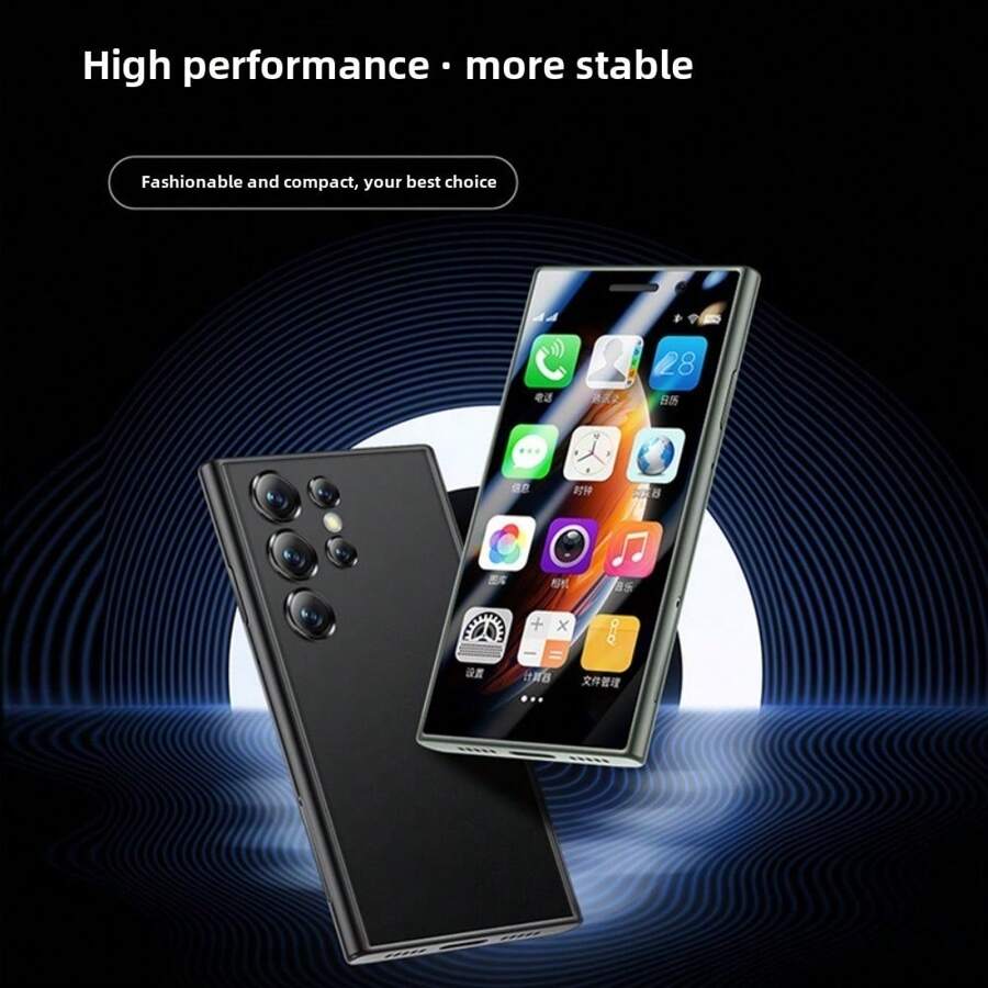 Small Screen S23 Pro Mini Smartphone Full Netcom Dual Card Dual Standby Android Mini Mobile Phone Dual Card Standby High Definition Camera (Not With Charger And Earphones) Gift For Birthday, Mother, Family, Friends, Boyfriend, Girlfriend - Black - View 1
