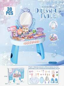 Small Size Children's Dressing Table Toy Girl Simulation Home Makeup And Makeup Jewelry Box 3-4 5-6 Years Old Baby Birthday Gift - Blue-dressing Table 30pcs - View 3