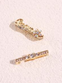 2pcs Minimalist Luxurious Versatile Unique Elegant Intricate Silver & Rose Gold Tone Crown Decor With Rhinestone Jewelry Set, Accessory