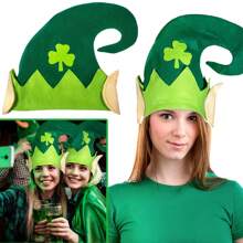 圣帕特里克节派对帽 绿色三叶草帽 装饰品 爱尔兰派对服装配饰 春季圣帕特里克节节日派对装饰用品