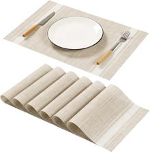 Rectangular Placemat Kit For Table Setting Placemat Dinner Sousplast 30x45cm - Beis - Ver 1