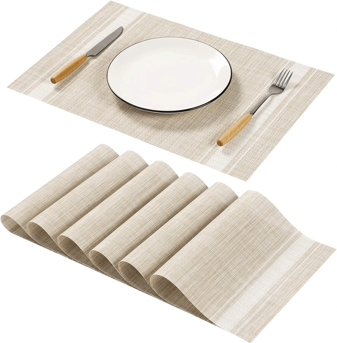 Rectangular Placemat Kit For Table Setting Placemat Dinner Sousplast 30x45cm - Beis - Ver 1