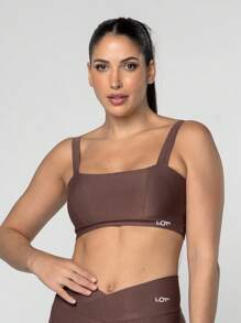 LOT FITNESS Women's Gym Fitness Set Top And Leggings Polyamide Gym Clothing - 鏽棕色 - 查看 2
