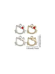 Sanrio Sanrio Hello Kitty Hollow Accessoires Bedels Met Strass Hangers DIY Sieraden Maken Voor Sleutelhangers Oorbellen Armbanden Kettingen Hangers Gereedschap