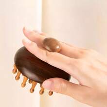 2 Pieces Multifunctional Wood Incense Round Disc Massage Comb And Scalp Massager - Dual Action Sideburn Comb, Interchangeable Hair, Suitable For All Hair Types, Durable Rubber Brush - Improves Hair Health And Blood Circulation, Suitable For Hair Salons And Home Use, Hair Care Accessories, Elegant Hair Tool, High-Quality Structure - 2個 - 查看 5