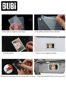 Customized Car Sun Visor Photo Frame Clip, DIY Personalized Photo Holder, Suitable For Family, Pet Dog/Cat, Boyfriend/Girlfriend Photos, Auto Accessories - Wave Style - View 12