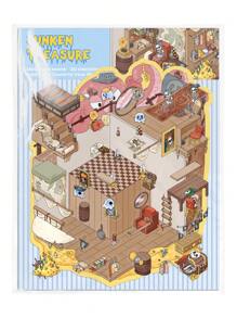 YWWBLD 3D 微型场景工艺贴花，PET 卡通沉船宝藏主题，适用于剪贴簿、规划师和 DIY 项目 - DIY 的理想选择