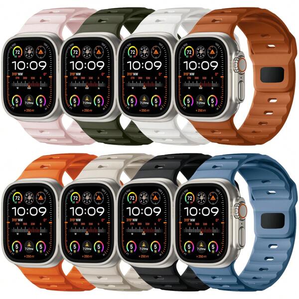 Cinturini sportivi compatibili con Ultra 2, taglie 49mm, 46mm, 45mm, 44mm, 42mm, in morbido silicone ampio e impermeabile, compatibili con Watch Series 10, 9, 8, 7, 6, 5, 4, 3, SE Ultra, adatti per uomo