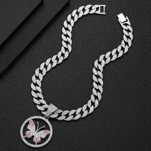 Phụ kiện Hip Hop Hot Hip Hop Hiphop Đầy đủ hợp kim Rhinestone Mặt dây chuyền bướm hồng thời trang Unisex - Cây cung - Xem 19