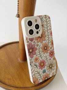 Etui na telefon z kwiatowym wzorem i ochroną aparatu, kompatybilne z modelami Apple 17/17 Air/17 Pro/17 Pro Max/16E 11 Pro Max/12 Pro Max/13 Pro Max/14 Pro Max/15 Pro Max, Apple 16 Plus/16 Pro Max - Beżowy - Zobacz 5