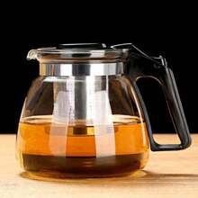 1pc Glass Teapot Set, Large Capacity Teapot With Filter, Heat Resistant Household Tea Maker, Tea Kettle, For Outdoor, Camping
