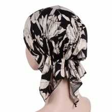1Pc Floral Print Turban Women National Wind Hat Bandana Chemotherapy Hat Sleep Caps Beanies Headwrap Fashion Casual - Hair Cap - View 6