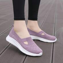 Women's Lightweight Breathable Fashion Walking Shoes, Round Toe Low-Top Casual Shoes, Slip-On Tennis Sandals