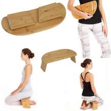 1 pièce de banc de méditation pliable portable, banc de yoga en bois, pour le yoga prana, la méditation, la prière