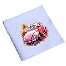 复古老爷车图案，时尚新颖熨烫转印补丁，衣服、包、帽子、枕头等的 DIY 贴花。