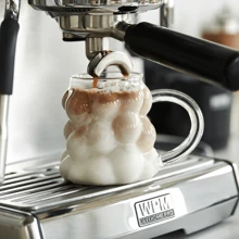 Cốc thủy tinh hình quả nho sáng tạo 350ml, cốc cà phê thủy tinh kiểu Ý thời trang làm bằng thủy tinh borosilicate cao cấp, an toàn với lò vi sóng và máy rửa chén, thích hợp đựng cà phê, latte, sữa, nước ép và nhiều loại khác - Ly thủy tinh đựng nho có tay cầm - Xem 7