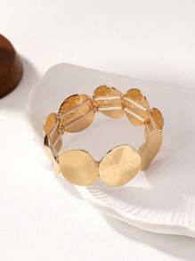1pc Fashionable Gold-Toned Elastic Bracelet
