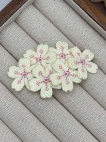 1 pieza Clip de pelo con bordado floral vintage dulce y lindo, pasador de flequillo lateral, adecuado para uso diario de mujeres, pinza de pelo