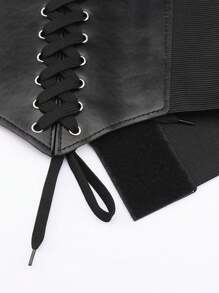 1pc Solid Color Palace Style Vintage Elegant PU Leather Waist Belt