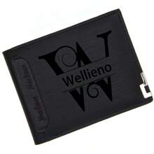 Personalized Men's Faux Leather Wallet - Engraved Initials & Name Gift For Birthday, Anniversary, Father's Day, Christmas Gift