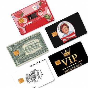2pcs VIP Pattern Debit Card Creative Stickers, Applicable For Transportation Card, Key Card, Credit Card, Debit Card Creative Skin Sticker, Protection And Personalization Of Bank Cards, With Bubble-Free Air Vent